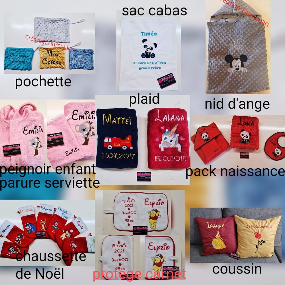 Idée cadeau broderie, Essuie-main personnalisé